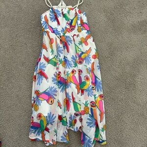 Tiki Room bird maxi dress